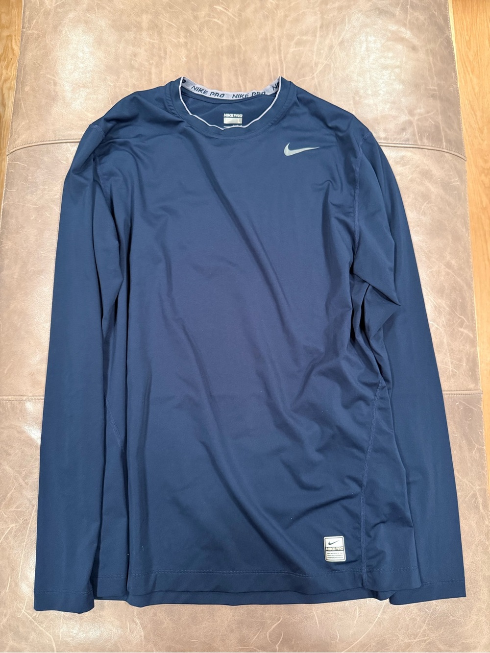 Nike Pro Navy Long Sleeve Compression Training Shirt – Men’s Large